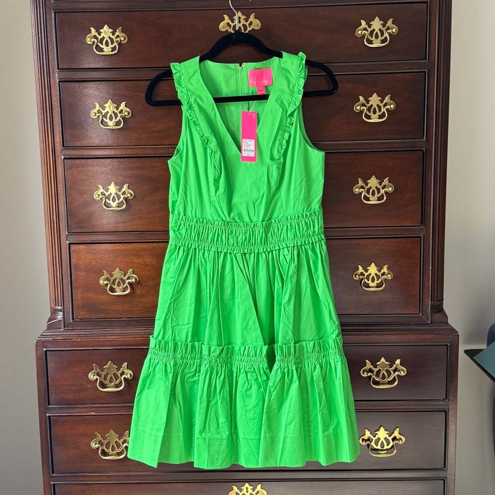 Lilly Pulitzer Neon Green Ruffle Dress